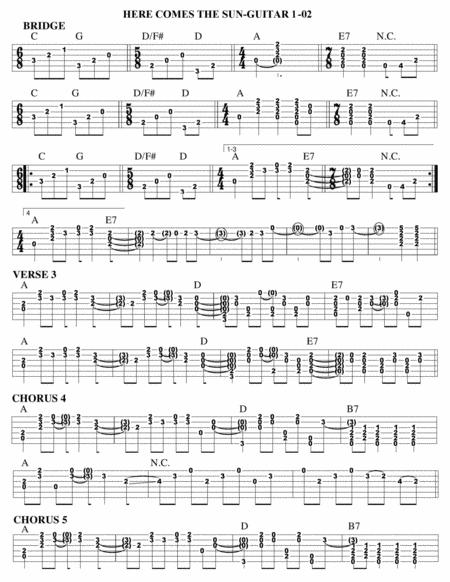 Here Comes The Sun Guitar Tab Page 2