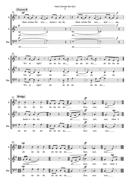 Here Comes The Sun Sabar A Cappella Page 2