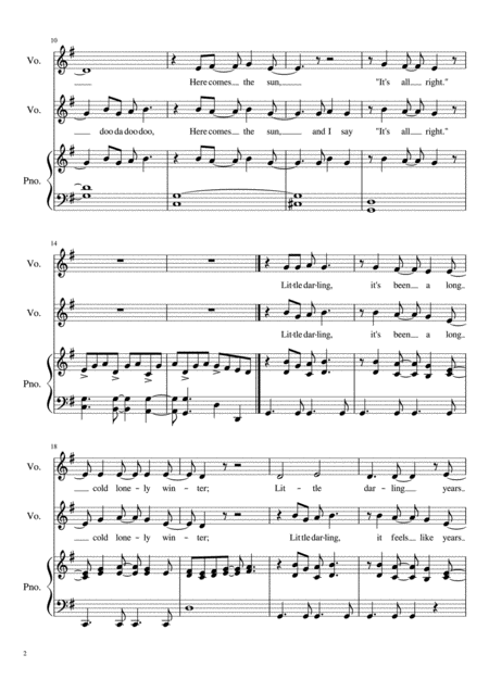Here Comes The Sun Vocal Duet Page 2