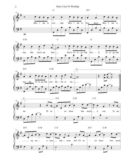 Here I Am To Worship Tim Hughes Sheet Music Easy Piano Page 2