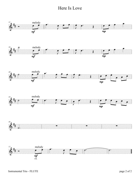 Here Is Love Flute And Violin Duet With Piano Accompaniment Page 2