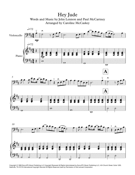 Hey Jude Cello Solo Piano Accompaniment Page 2