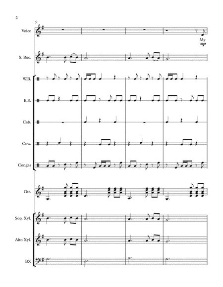 Hey Motswala African Folk Song Arranged For Orff Ensemble Page 2