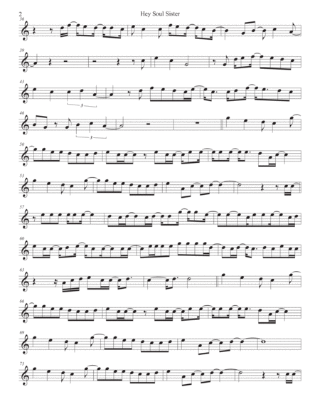 Hey Soul Sister Easy Key Of C Alto Sax Page 2