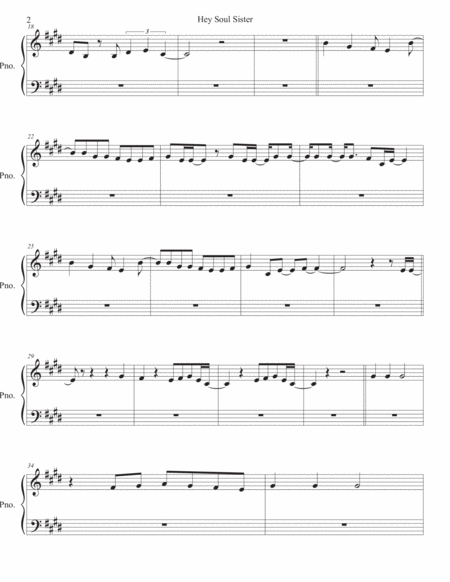 Hey Soul Sister Piano Original Key Page 2