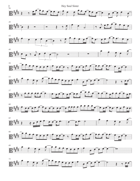 Hey Soul Sister Viola Original Key Page 2