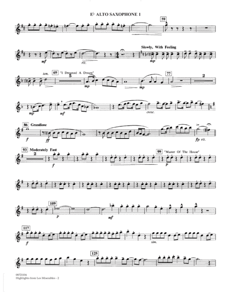Highlights From Les Misrables Arr Johnnie Vinson Eb Alto Sax 1 Page 2