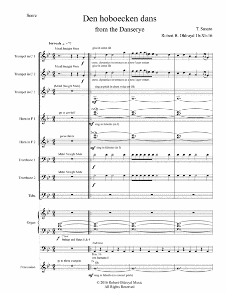 Hoboecken Dans For Brass Octet Organ And Percussion Page 2