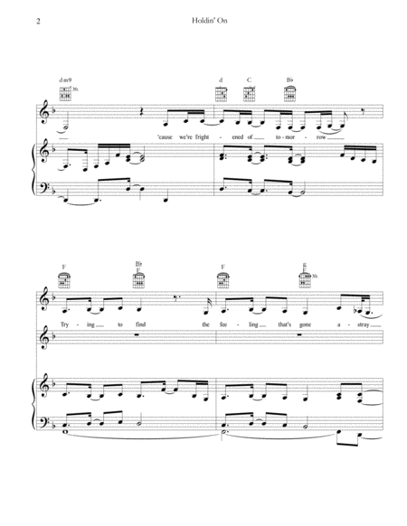 Holdin On Chicago Piano Vocal Guitar Page 2