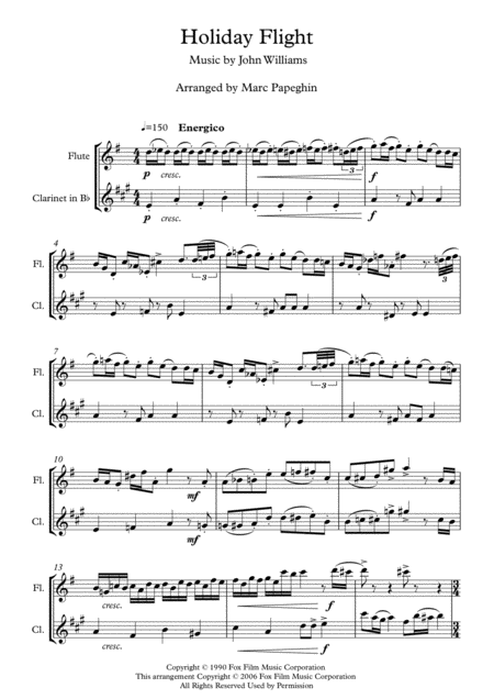 Holiday Flight From Home Alone Flute Clarinet Duet Page 2