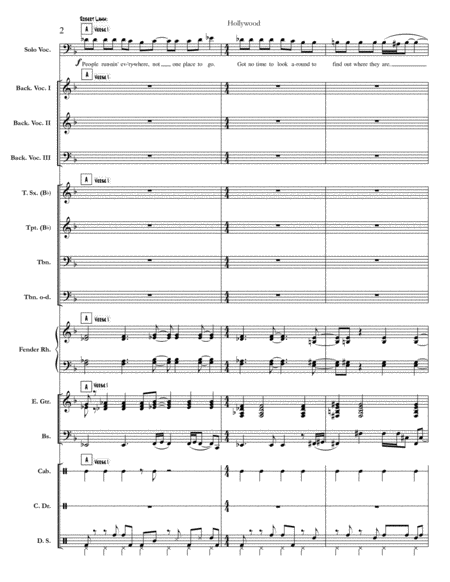 Hollywood Chicago Full Score Set Of Parts Page 2