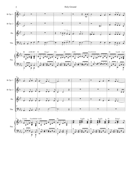 Holy Ground For Brass Quartet And Piano Page 2