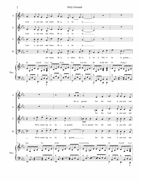 Holy Ground For Satb Page 2