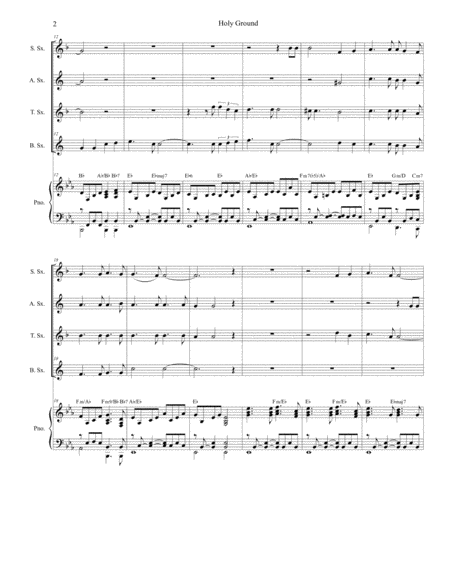 Holy Ground For Saxophone Quartet And Piano Page 2