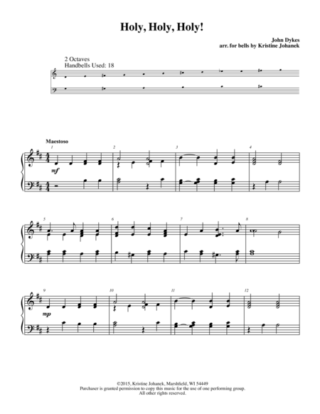 Holy Holy Holy 2 Octave Handbells Tone Chimes Or Hand Chimes Page 2