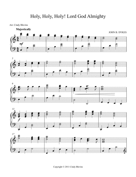 Holy Holy Holy Arranged For Piano Solo Page 2