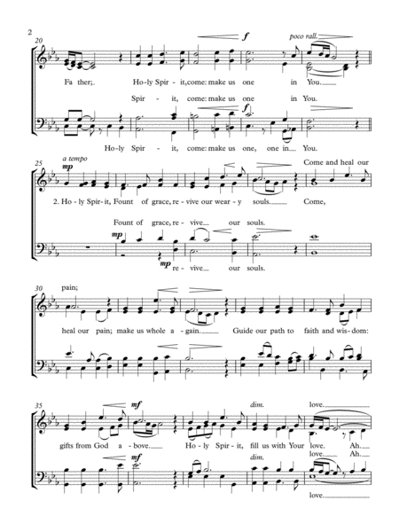 Holy Spirit Rain Upon Us Satb A Cappella Page 2