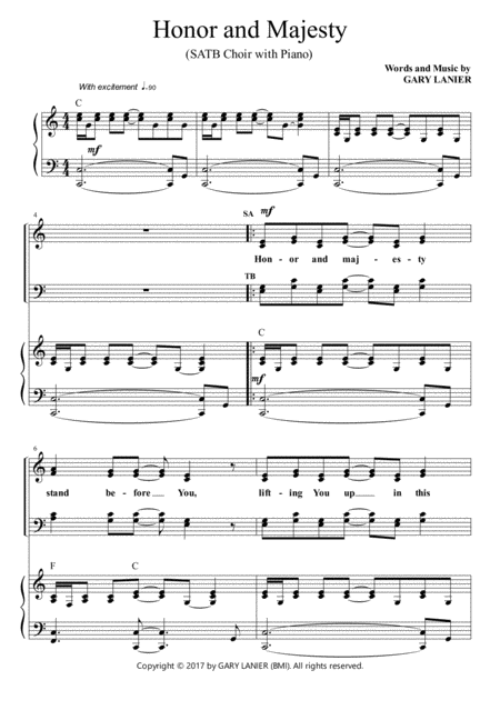 Honor And Majesty Satb Choir With Piano Page 2