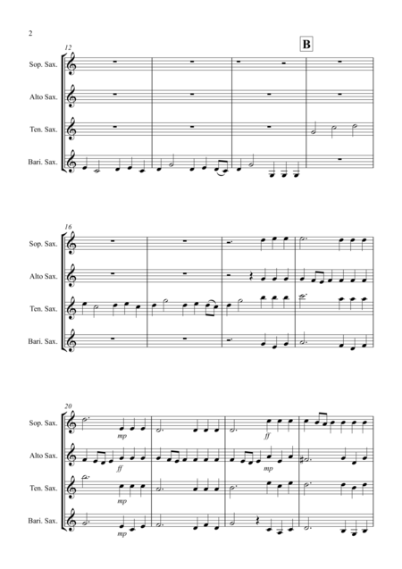 Hornpipe From Handels Water Music For Saxophone Quartet Page 2