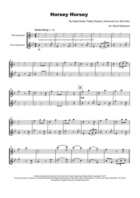 Horsey Horsey Nursery Rhyme For Alto And Tenor Saxophone Duet Page 2