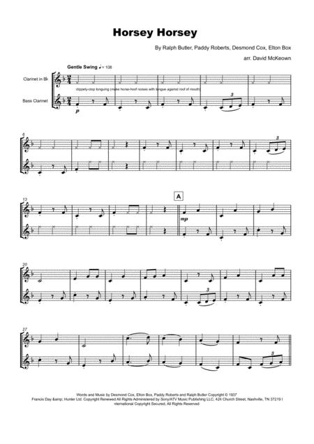Horsey Horsey Nursery Rhyme For Clarinet And Bass Clarinet Duet Page 2