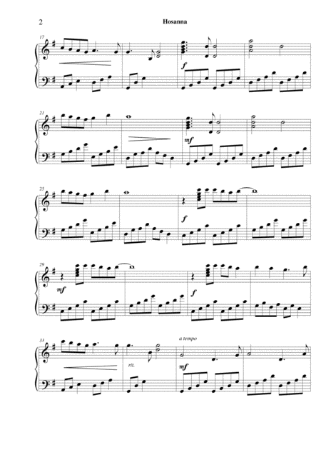 Hosanna Piano Solo Page 2