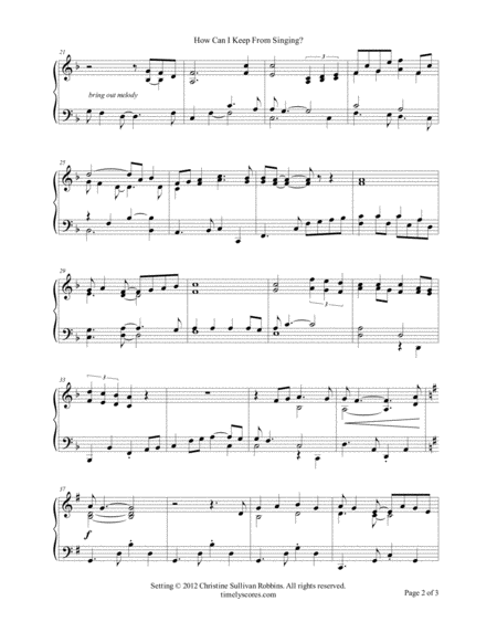 How Can I Keep From Singing My Life Flows On In Endless Song Page 2