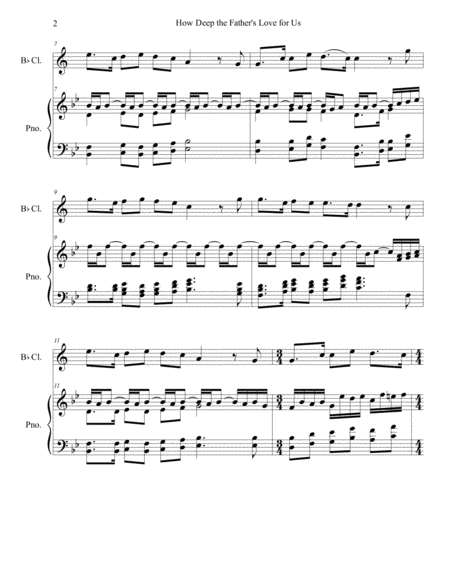 How Deep The Fathers Love For Us Clarinet Piano Arr Brenda Portman Page 2