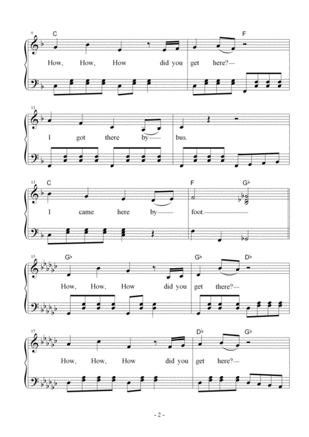 How Did You Get There Nursery Rhymes For Easy Piano Page 2