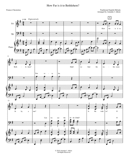 How Far Is It To Bethlehem For Satb And Piano Page 2