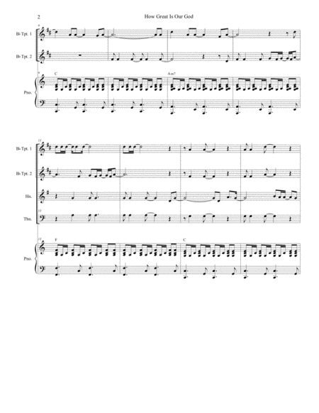 How Great Is Our God For Brass Quartet And Piano Page 2