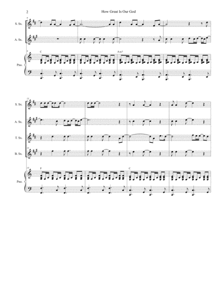 How Great Is Our God For Saxophone Quartet And Piano Page 2