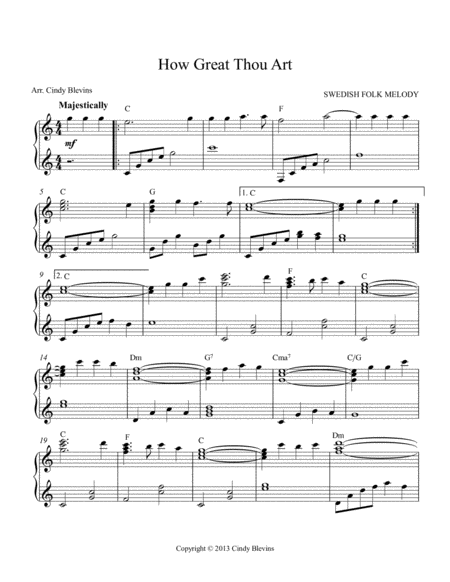 How Great Thou Art Arranged For Double Strung Harp Page 2