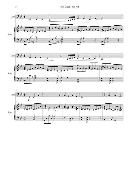 How Great Thou Art For Tuba And Piano Page 2