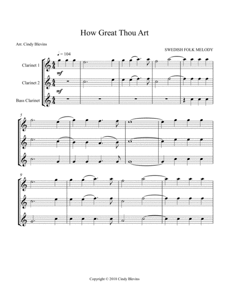 How Great Thou Art For Two Clarinets And Bass Clarinet Page 2