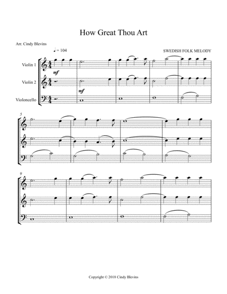 How Great Thou Art For Two Violins And Cello Page 2