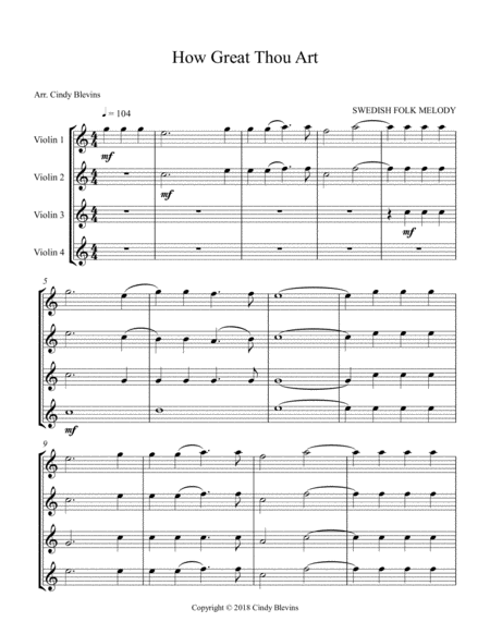 How Great Thou Art For Violin Quartet Page 2