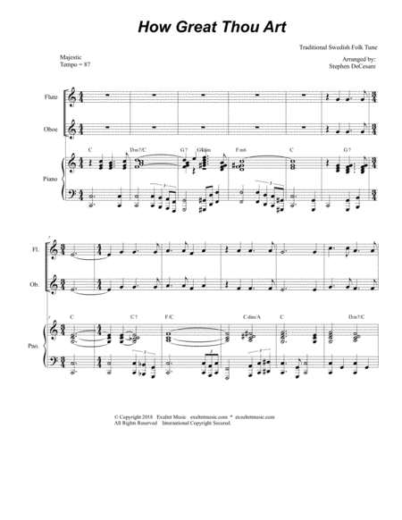 How Great Thou Art For Woodwind Quartet Piano Accompaniment Page 2