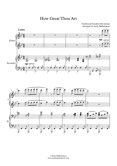 How Great Thou Art Piano 4 Hands Page 2