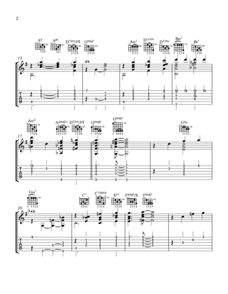 How High The Moon Jazz Guitar Chord Melody Page 2