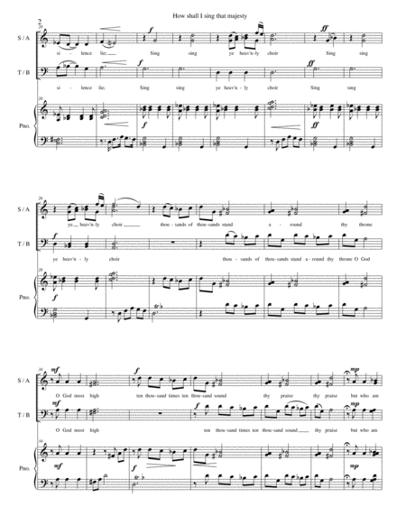 How Shall I Sing That Majesty New Version Satb And Piano Page 2