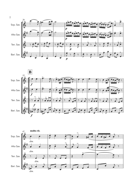 Hungarian Dance No 5 Brahms Satb Saxophone Quartet Page 2