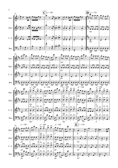 Hungarian Dance No 5 For Double Reed Quartet Page 2