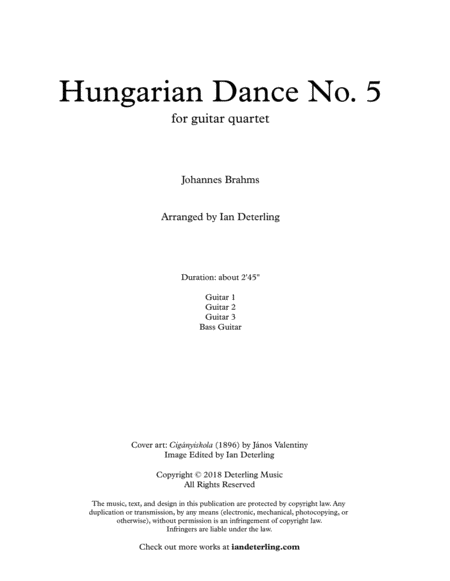 Hungarian Dance No 5 For Guitar Quartet Page 2