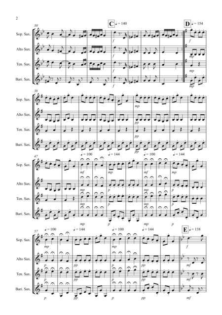 Hungarian Dance No 5 For Saxophone Quartet Page 2