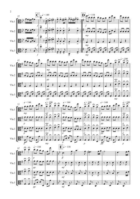 Hungarian Dance No 5 For Viola Quartet Page 2