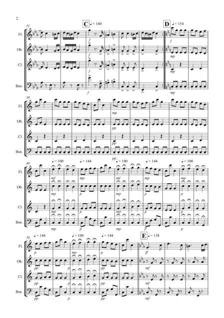 Hungarian Dance No 5 For Wind Quartet Page 2