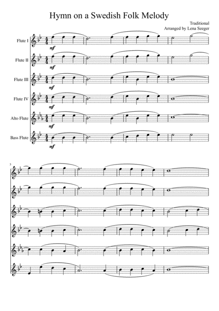 Hymn On A Swedish Folk Melody Flute Choir Page 2