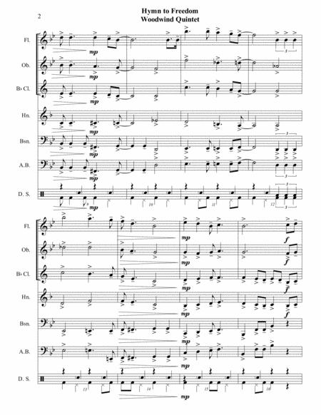 Hymn To Freedom Woodwind Quintet Intermediate Page 2