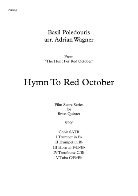 Hymn To Red October Basil Poledouris Brass Quintet Optional With Choir Arr Adrian Wagner Page 2